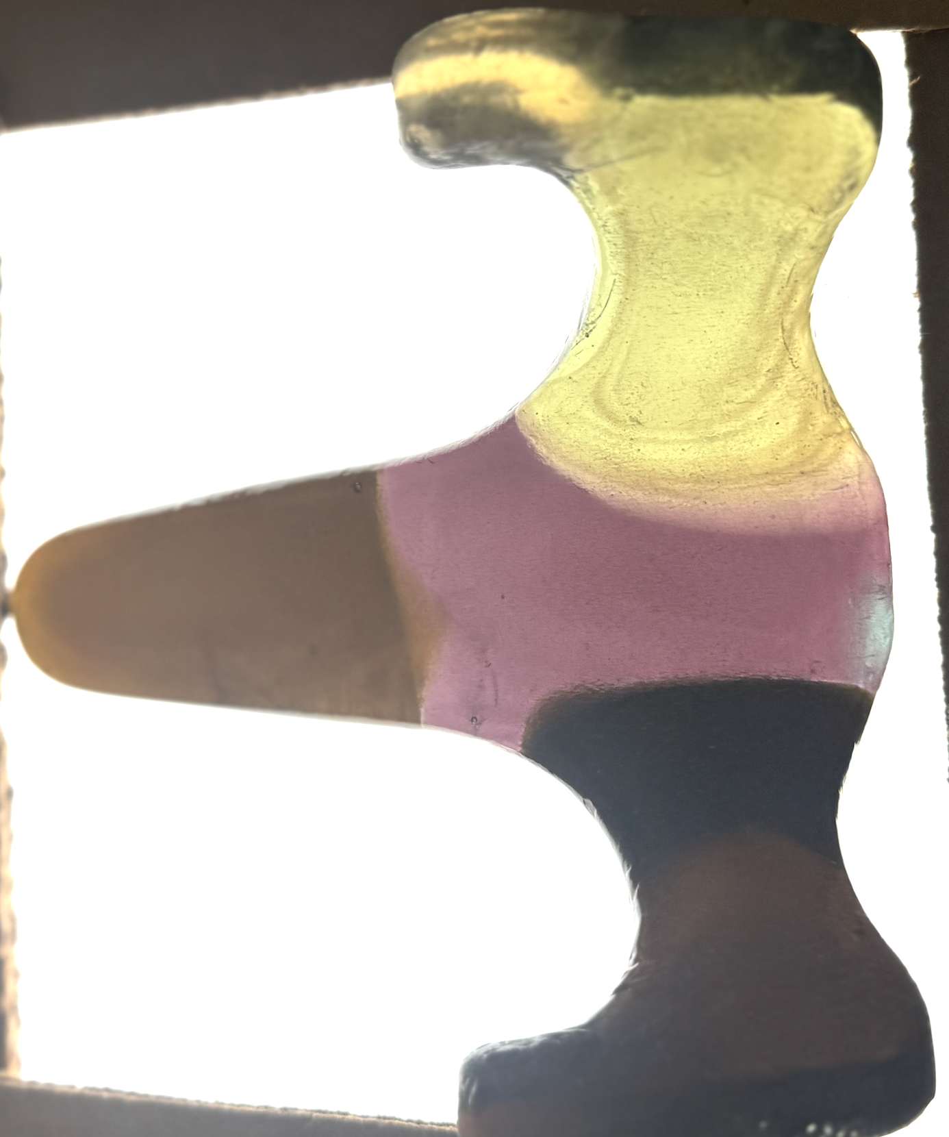 Handmade Kiln-Formed Glass Easel (medium 6" x 5.5" x 4") - Multicolored