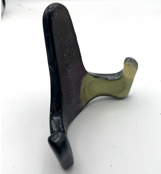 Handmade Kiln-Formed Glass Easel (medium 6" x 5.5" x 4") - Multicolored