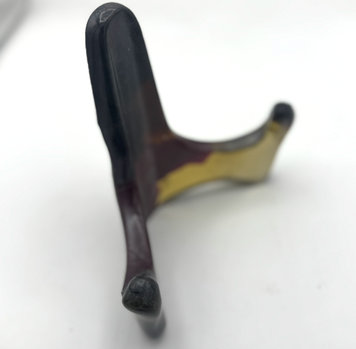 Handmade Kiln-Formed Glass Easel (medium 6" x 5.5" x 4") - Deep Red in Golden Honey