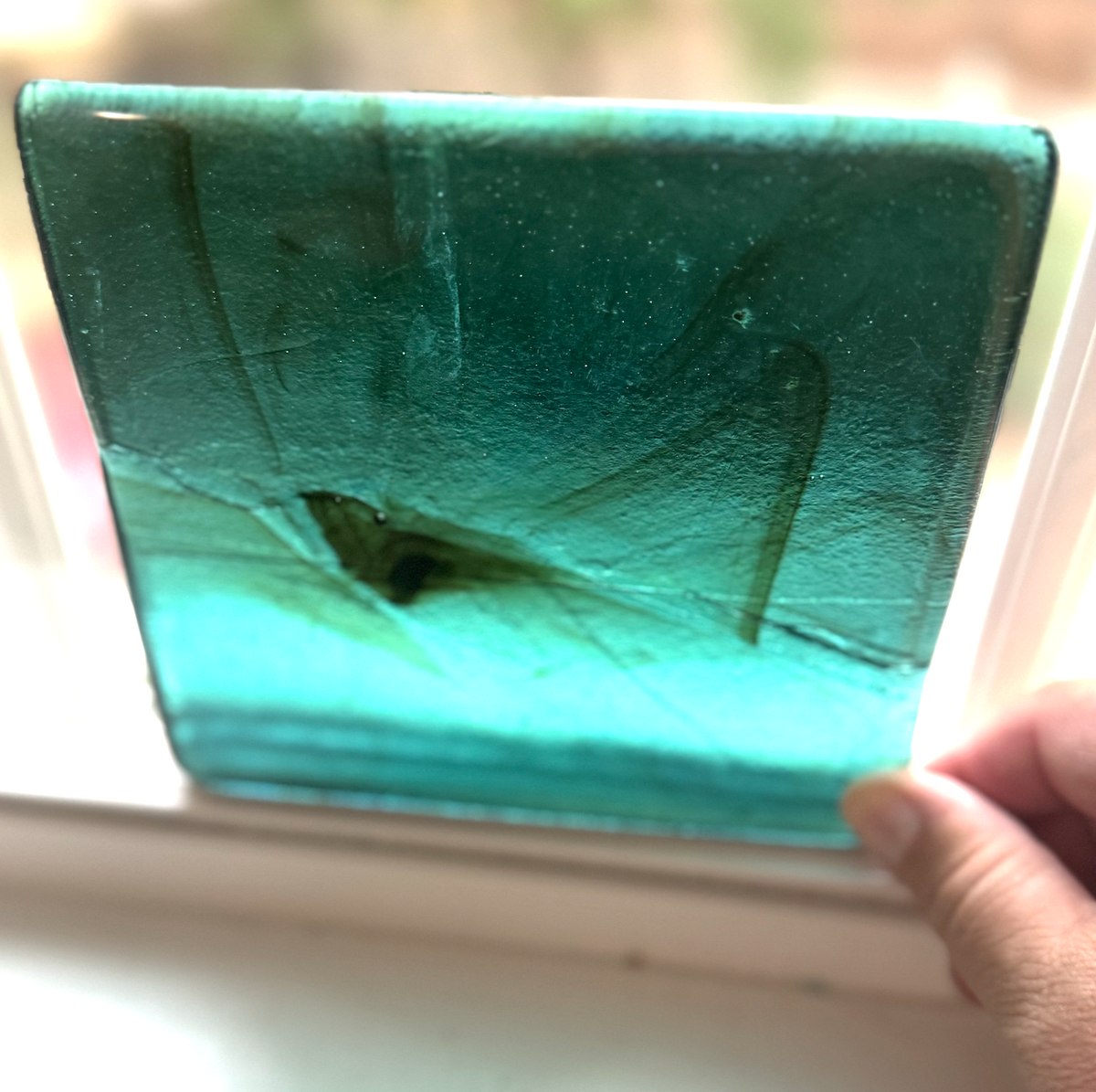 6 x 6 x 1/2 Inch Tile - Medium Turquoise Green