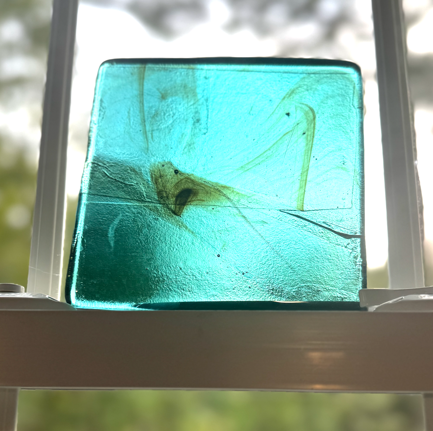 6 x 6 x 1/2 Inch Tile - Medium Turquoise Green