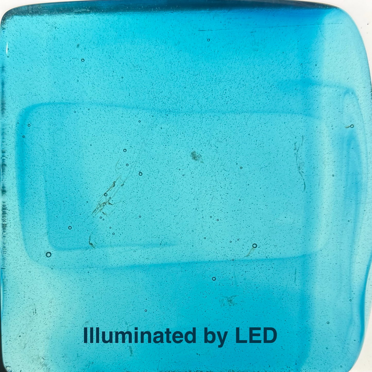 6 x 6 x 1/2 Inch Tile - Turquoise with Blue Wisps