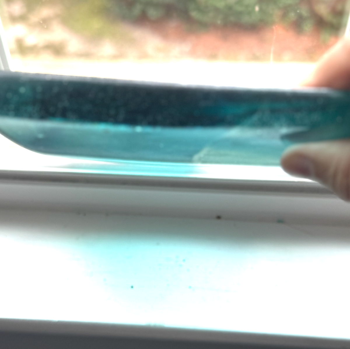 6 x 6 x 1/2 Inch Tile - Turquoise with Blue Wisps