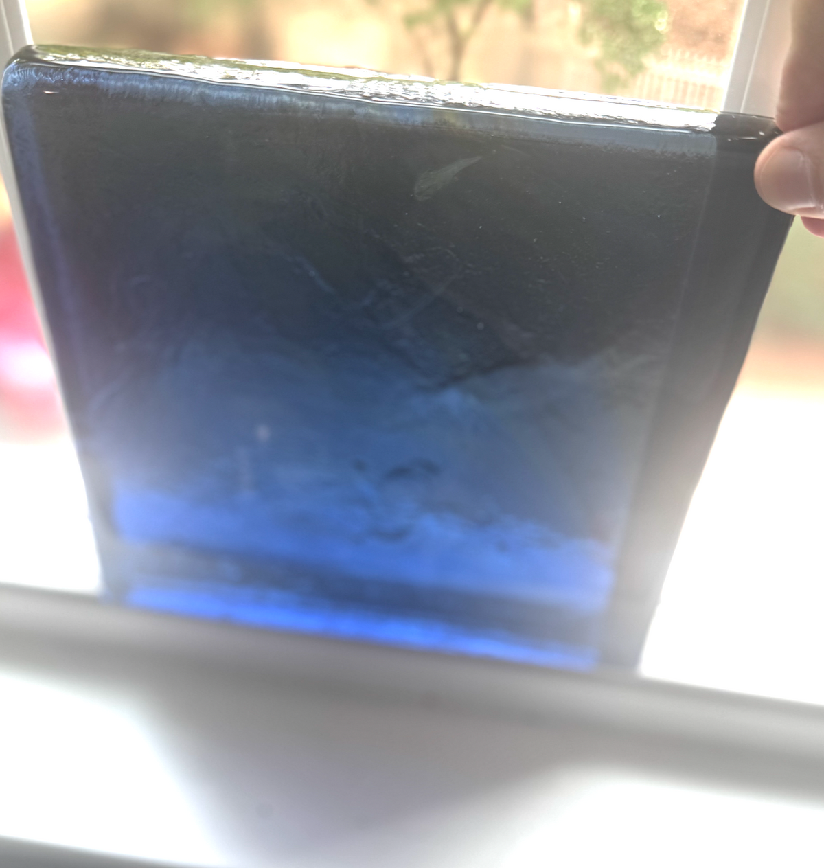 Blenko Dalle de Verre (Pony Size 8 x 8) - Periwinkle / Slate Blue