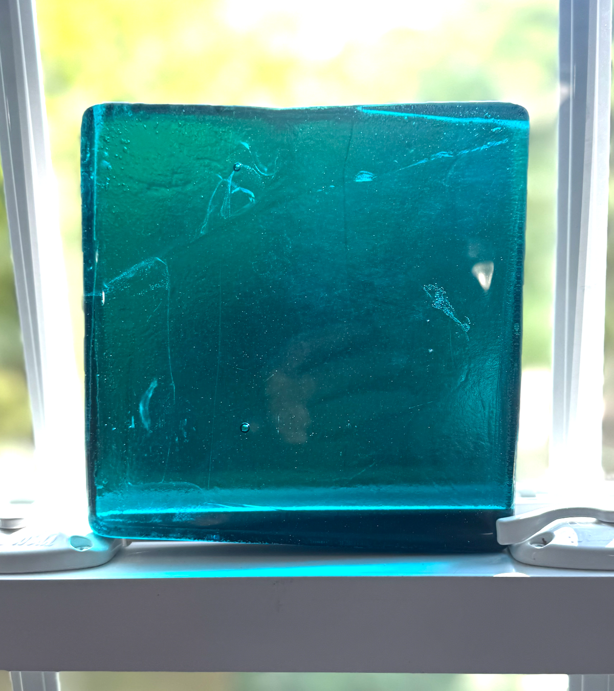 6 x 6 x 1/2 Inch Tile - Medium Cyan