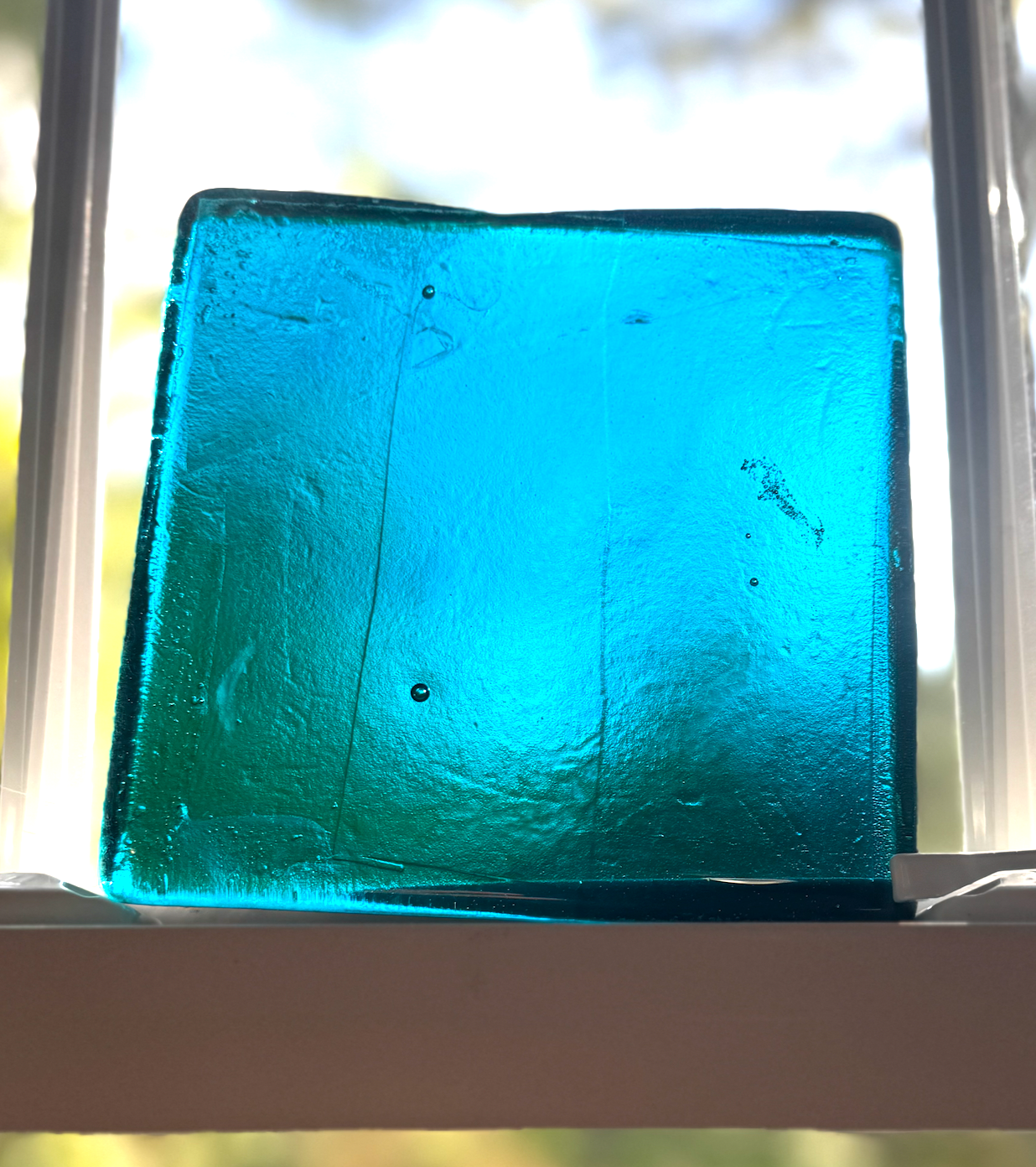 6 x 6 x 1/2 Inch Tile - Medium Cyan