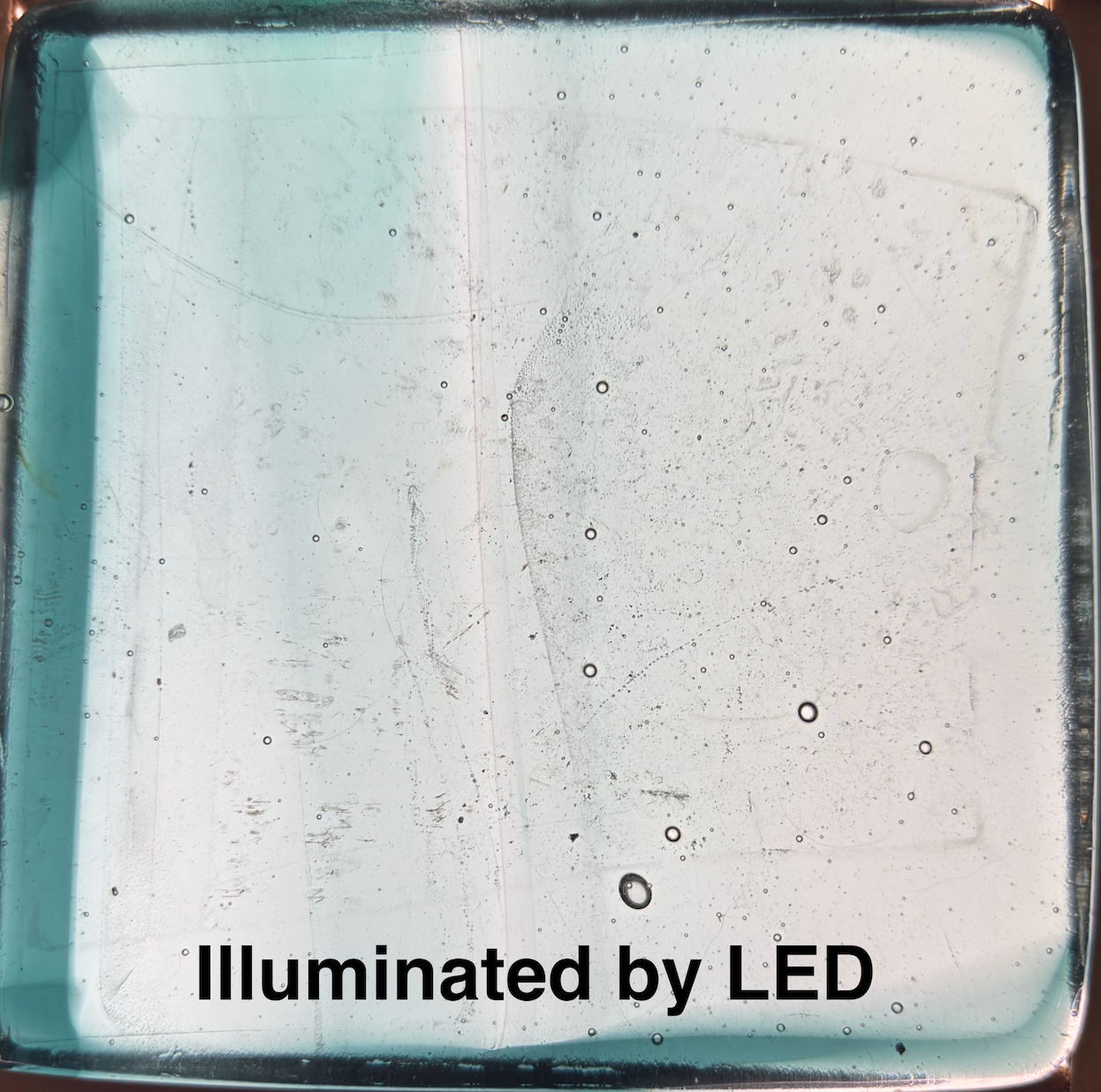 6 x 6 x 1/2 Inch Tile - Pale Seafoam Green and Clear