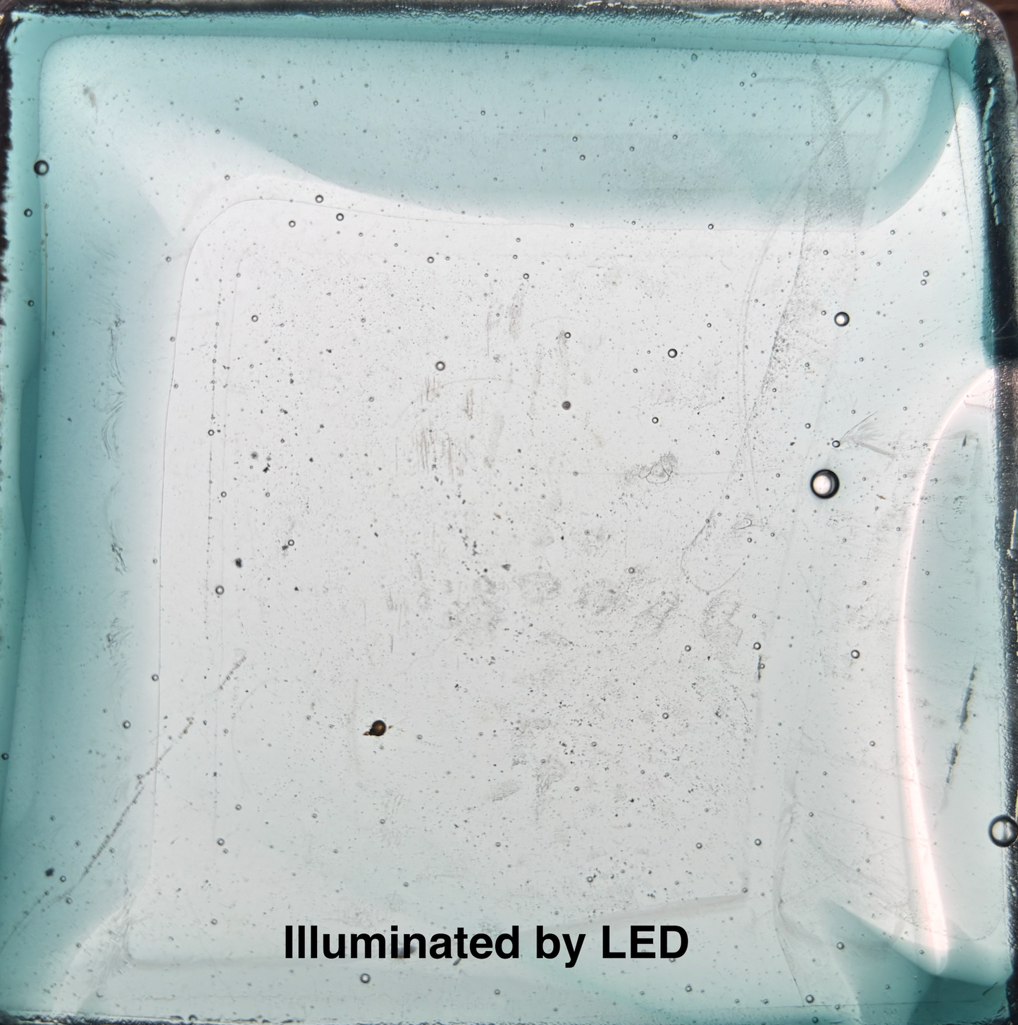 6 x 6 x 1/2 Inch Tile - Pale Seafoam Green and Clear
