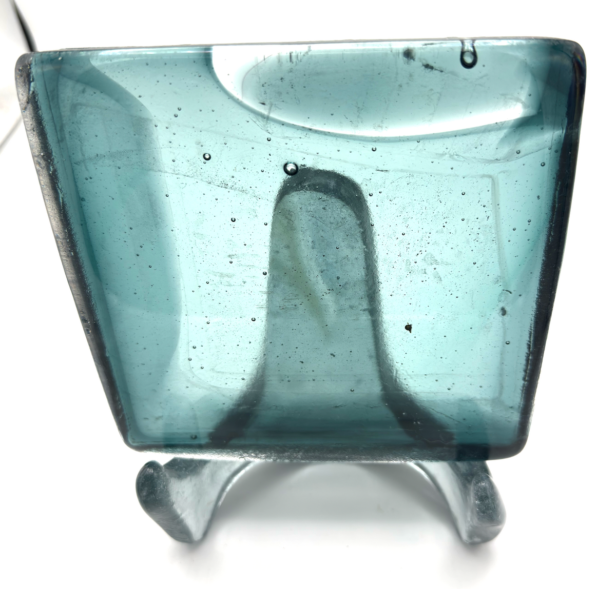 6 x 6 x 1/2 Inch Tile - Pale Seafoam Green and Clear
