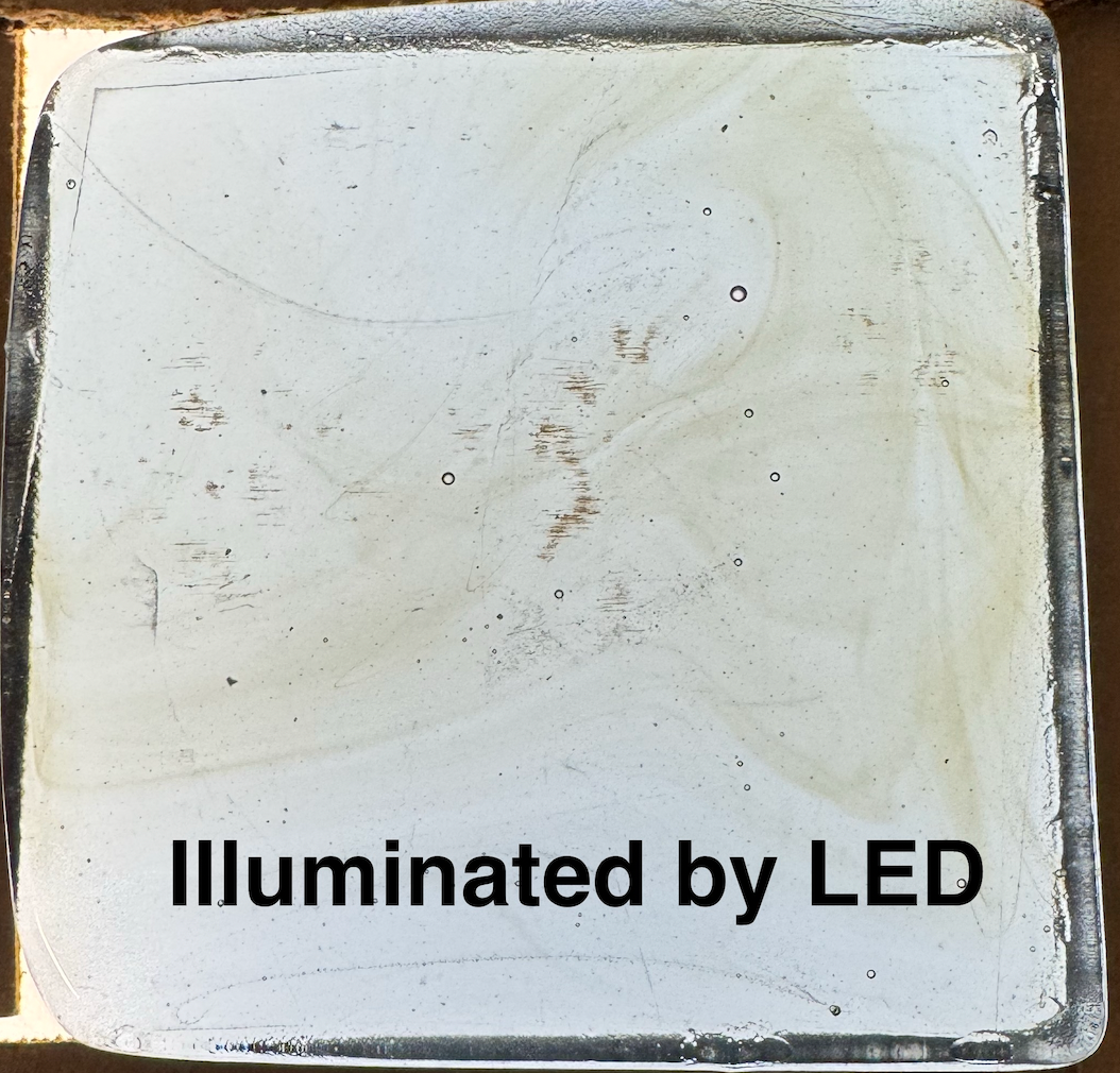 6 x 6 x 1/2 Inch Tile - Pale Blue / Slate Grey Clear
