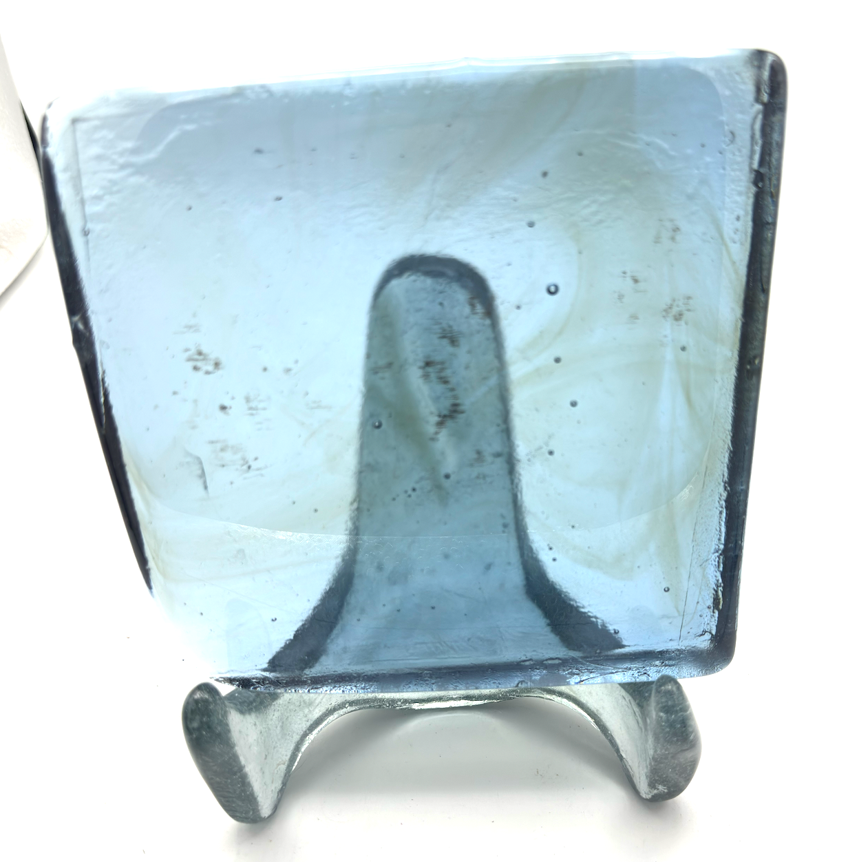 6 x 6 x 1/2 Inch Tile - Pale Blue / Slate Grey Clear
