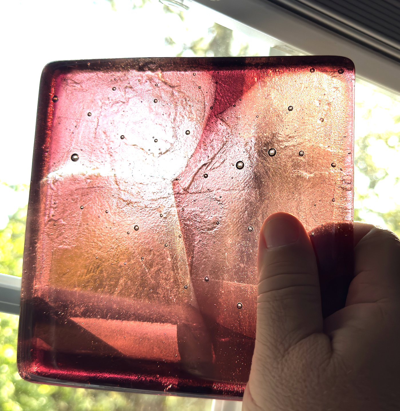6 x 6 x 1/2 Inch Tile - Light to Medium Coral