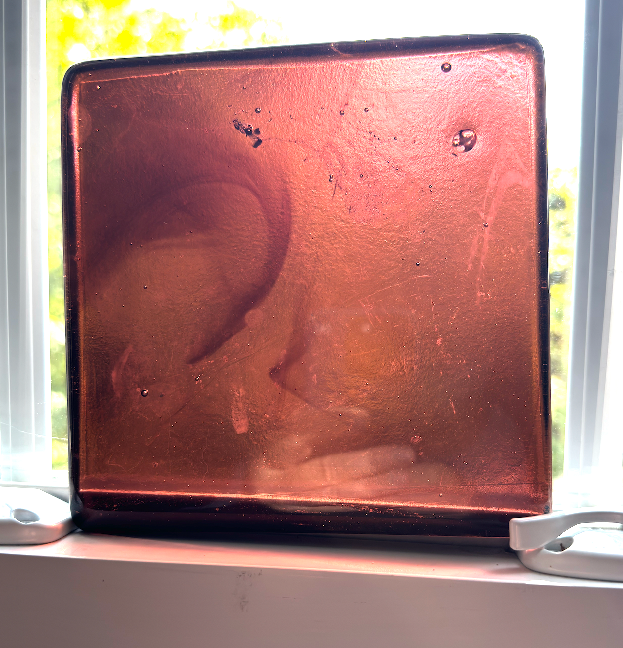 6 x 6 x 1/2 Inch Tile - Medium to Dark Coral