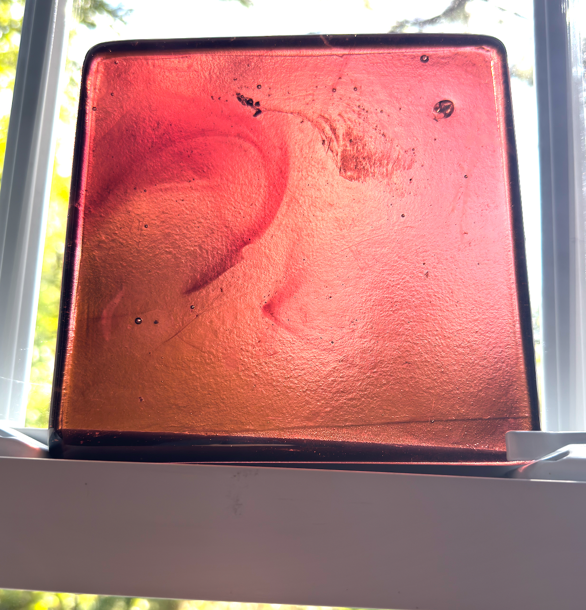 6 x 6 x 1/2 Inch Tile - Medium to Dark Coral