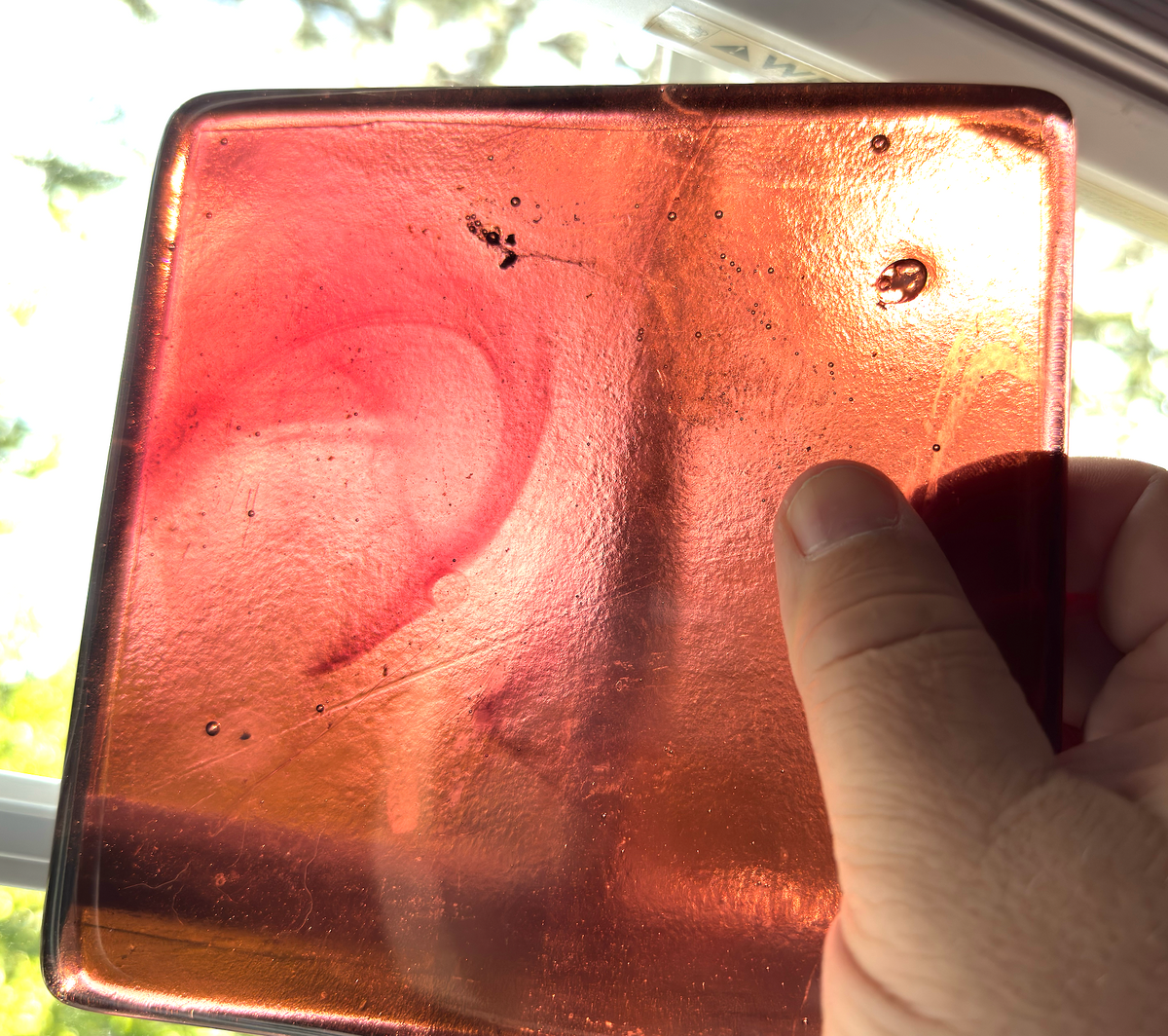 6 x 6 x 1/2 Inch Tile - Medium to Dark Coral