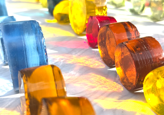 Small Dalle de Verre Glass Rounds